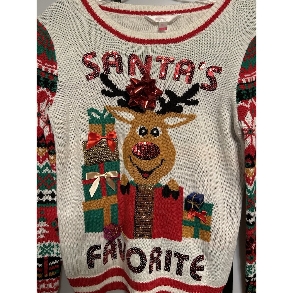 Christmas Sweater No Boundaries Size Adult Small 3-5 Festive Holiday - Picture 2 of 6
